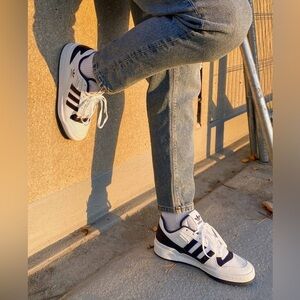 adidas Originals Men’s Forum Low White/Shadow Navy Trainers Sneakers Size 11